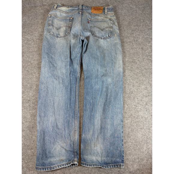 VINTAGE 90s Levis 505 Jeans Mens 36x29 Blue Denim Straight Regular Fit Grunge - Picture 2 of 7